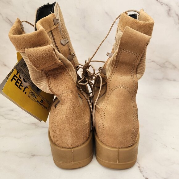NWT Belleville 330 High Clearance Steel Toe Boots Tan Suede Combat Vibram 6.5 - Picture 4 of 14